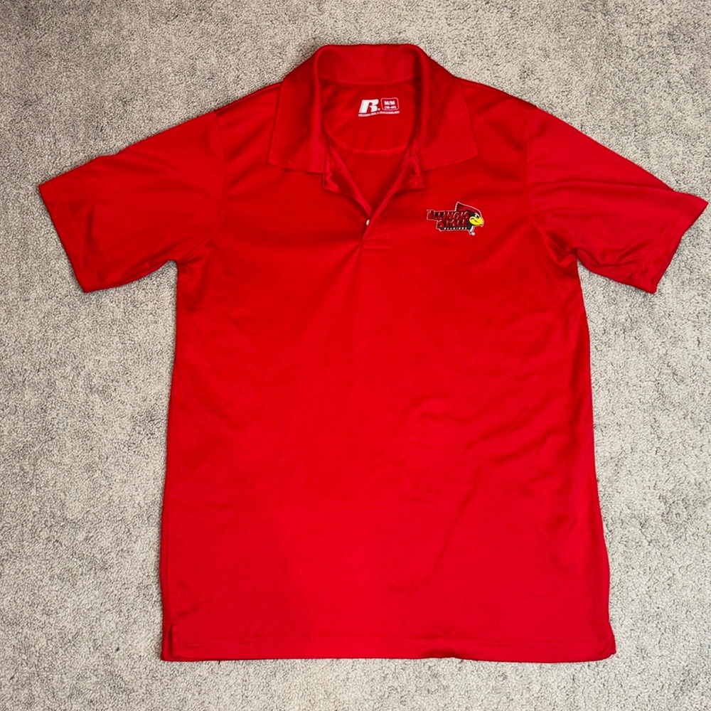 Men's Medium Illinois state red birds red polo illinois university